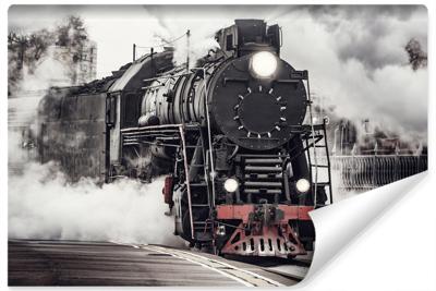 Fotobehang - Oude Stoomlocomotief II, Komt zo je kamer binnen rijden, incl behanglijm, 11 maten