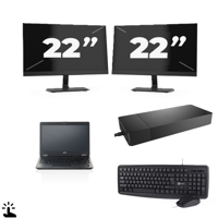 Fujitsu LifeBook U727 - Intel Core i7-7e Generatie - 12 inch - Touch - 16GB RAM - 256GB SSD - Windows 11 + 2x 22 inch Monitor - thumbnail