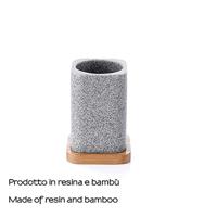 Tandenborstelhouder Sapho Nora Vrijstaand 12x8.5 cm Bamboe Grijs Sapho - thumbnail
