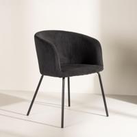Nohr Eetkamerstoel 'Karna' Rib, kleur Zwart - thumbnail