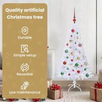 Kunstkerstboom met 150 LED Wit 120 cm PVC en staal - thumbnail