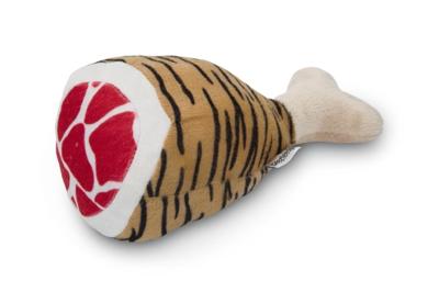 Pluche hondenspeeltje drumstick tijger 22 cm