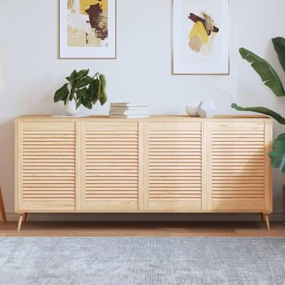 VidaXL Kastdeuren met lamellen 4 st 69x49,4 cm massief grenenhout