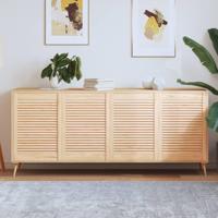 VidaXL Kastdeuren met lamellen 4 st 69x49,4 cm massief grenenhout - thumbnail