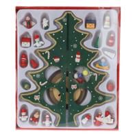 Houten Kerstboom met Hangdecoratie, 26dlg. - thumbnail