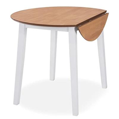 VidaXL Eettafel inklapbaar rond mdf wit