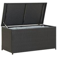 Tuinbox 100x50x50 cm poly rattan zwart - thumbnail