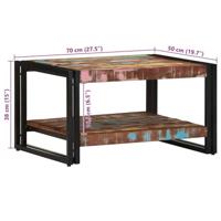Salontafel 70x50x38 cm massief gerecycled hout meerkleurig - thumbnail