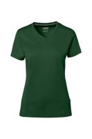 Hakro 169 COTTON TEC® Women's V-neck shirt - Fir - S - thumbnail