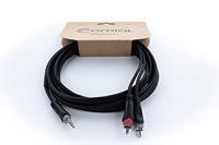 Cordial 14856 Jackplug / Cinch Audio Y-adapter [1x Jackplug male 3,5 mm - 2x Cinch-stekker] 3 m Zwart PVC-mantel, Tweelingkabel - thumbnail