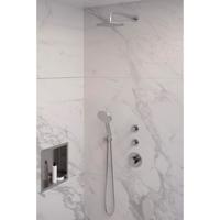 Thermostatische regendouche SET 09 Brushed Edition | 20 cm douchekop | Gebogen muurarm | 3-standen handdouche - thumbnail