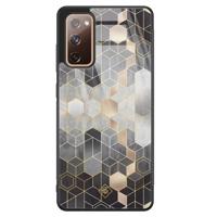 Samsung Galaxy S20 FE glazen hardcase - Grey cubes - thumbnail