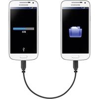 Renkforce USB-kabel USB 2.0 USB Micro-B stekker, USB Micro-B stekker 15,00 cm zwart met OTG-functie, Supersoft-Umman - thumbnail