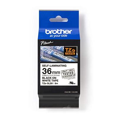 Brother TZESL261 Labeltape zelflaminerend Tapekleur: Wit Tekstkleur: Zwart 36 mm 8 m
