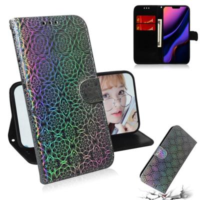 Voor iPhone 11 effen kleur kleurrijke magnetische Buckle horizontale Flip PU lederen draagtas met houder & kaartsleuven & portemonnee & Lanyard (zilve