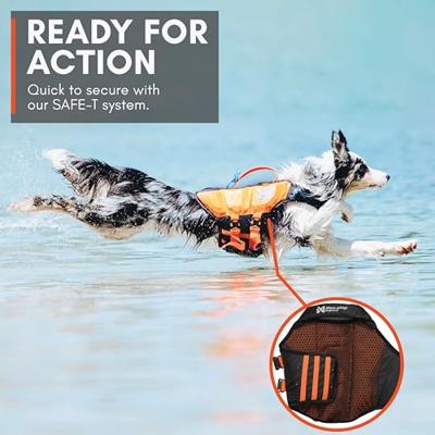 Non-stop dogwear® hondenzwemvest Protector Life Jacket, black/orange, Maat: 5