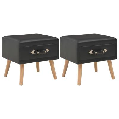 Nachtkastjes 2 st 40x35x40 cm kunstleer zwart