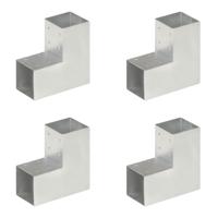 Paalverbindingen 4 st L-vorm 91x91 mm gegalvaniseerd metaal - thumbnail