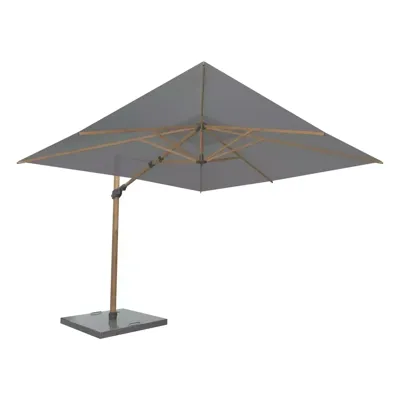 4SO Siesta premium zweefparasol 3x3 wood look characoal