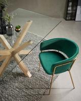 Kave Home Runnie eetkamerstoel groen - thumbnail