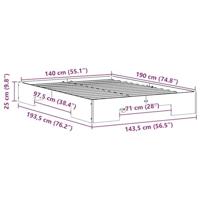 Bedframe met opslag Bruin 140 x 190 cm Massief grenenhout - thumbnail