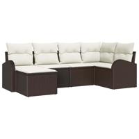 Tuinbankenset Bruin poly rattan - thumbnail