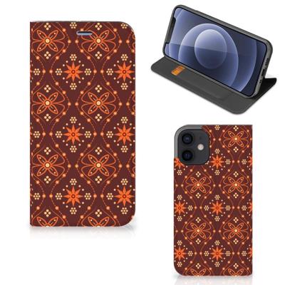 iPhone 12 Mini | Hoesje met Magneet | Batik Brown