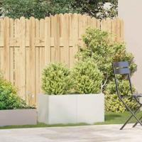 VidaXL Plantenbak 80x40x40 cm koudgewalst staal wit - thumbnail