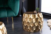 Design bijzettafel ORGANIC ORIENT 55cm goud metaal gehamerd nachtkastje handgemaakt rond - 42226 - thumbnail