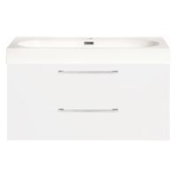 Badkamermeubelset Differnz Somero Met Keramiek Wastafel 80 cm Hoogglans Wit - thumbnail