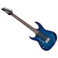 Ibanez GRX70QAL GIO Transparent Blue Burst linkshandige elektrische gitaar - thumbnail