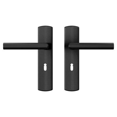 AXA AXA Curve klik deurkruk Milan op schild sleutelgat 56mm - aluminium/zwart