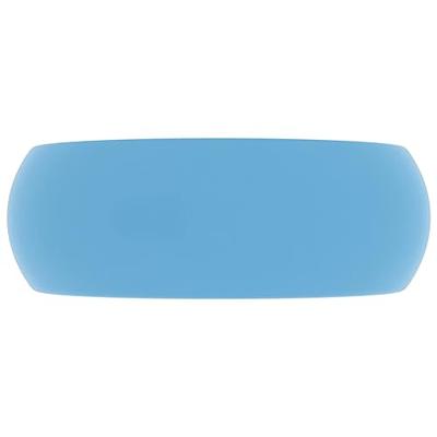 VidaXL Wastafel rond 40x15 cm keramiek mat lichtblauw