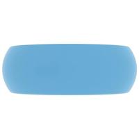 VidaXL Wastafel rond 40x15 cm keramiek mat lichtblauw - thumbnail