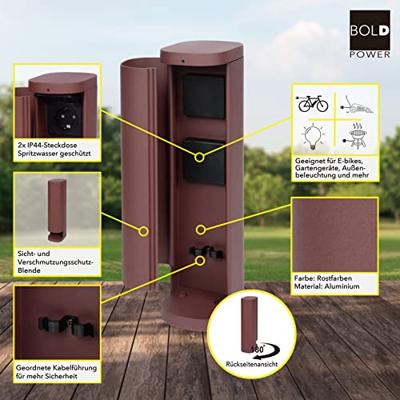 BOLD 10633 Buitenstopcontact 2-voudig Roest
