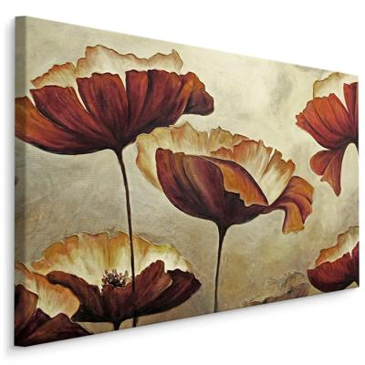 Schilderij - Prachtige Vintage Klaprozen , Wanddecoratie , Premium print