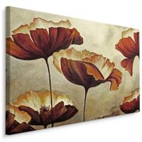 Schilderij - Prachtige Vintage Klaprozen , Wanddecoratie , Premium print - thumbnail