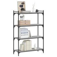 Boekenkast 4-laags 80x30x120 cm bewerkt hout grijs sonoma - thumbnail