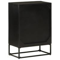 Dressoir 55x30x76 cm massief mangohout en ijzer zwart - thumbnail