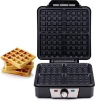 Alpina Wafelijzer Brusselse Wafels Antiaanbaklaag 4 Wafels 1200W - thumbnail