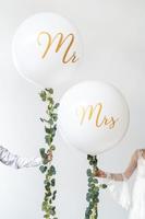 Mega Ballon Pastel Wit met Gouden print Mr - 1 meter - thumbnail