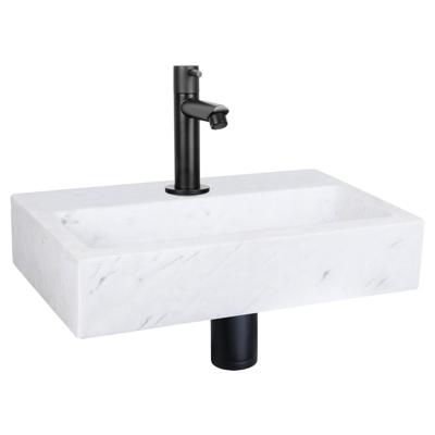 Differnz Differnz Flat fonteinset marmer - kraan recht mat zwart Differnz Differnz Flat fonteinset marmer - kraan recht mat zwart
