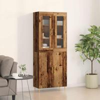 Hoge kast 2 pcs Oudhout 69,5 x 34 x 180 cm Bewerkt hout - thumbnail