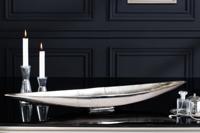 Handgemaakte decoratieve kom SILVER LEAF 80cm zilver aluminium - 42723 - thumbnail