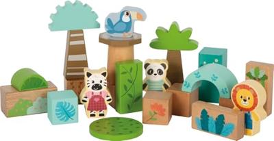 Small Foot - houten bouwblokken jungle friends fsc - 50dlg. Small Foot - houten bouwblokken jungle friends fsc - 50dlg.