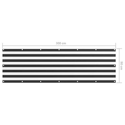 Balkonscherm 90x300 cm oxford stof antraciet en wit - thumbnail