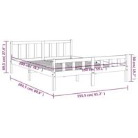 Bedframe zonder matras massief grenenhout wasbruin 150x200 cm - thumbnail
