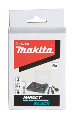 Makita Impact Black Krachtdoppenset 1/4" Zeskant | 6-delig - E-15768 - thumbnail
