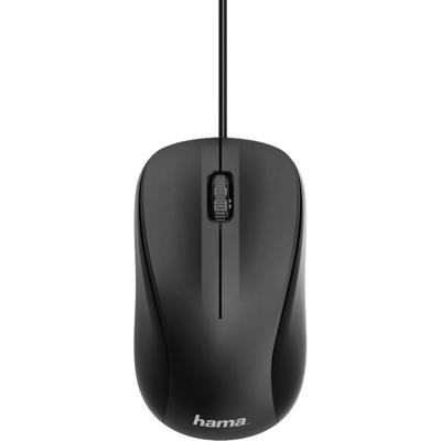 Hama Muis USB Optisch Zwart 3 Toetsen 1200 dpi Geluidsarme toetsen