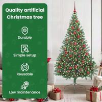 VidaXL Kunstmatig voorverlicht kerstboom met 300 led groen 180 cm pvc - thumbnail